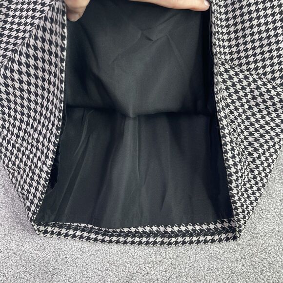 J. Crew Mini Skirt Women’s 0 Black White Houndstooth Pull On Wool Blend Lined - Picture 3 of 11